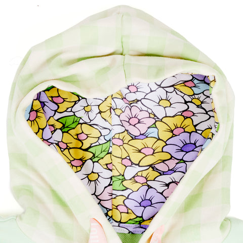 Bambi and Flower Spring Time Hoodie Inside Hoodie Lining View 