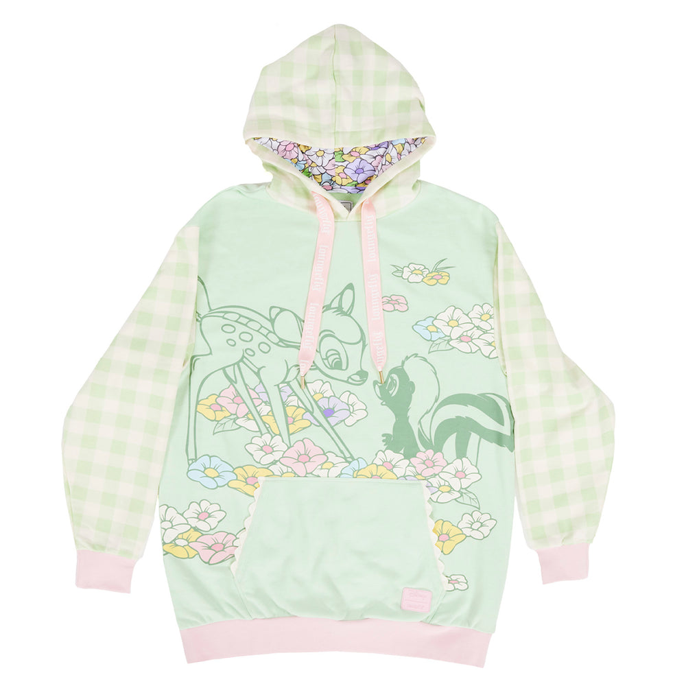 Bambi and Flower Spring Time Hoodie Front Flat View-zoom