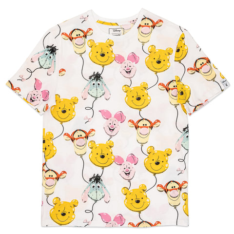 Loungefly Disney Winnie the Pooh & Friends Balloons Print Tee Front Flat View