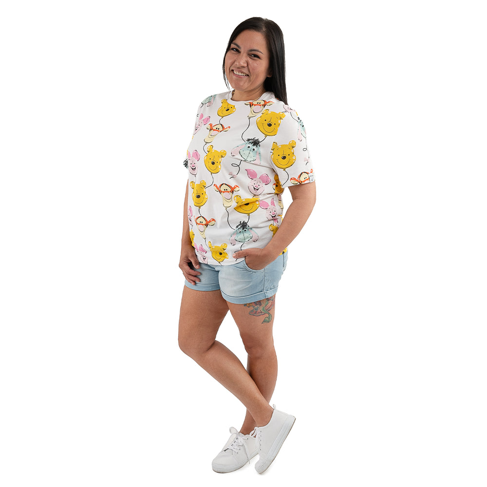 Loungefly Disney Winnie the Pooh & Friends Balloons Print Tee Full Right Side Model View-zoom