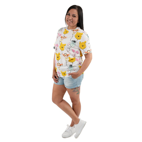 Loungefly Disney Winnie the Pooh & Friends Balloons Print Tee Full Right Side Model View