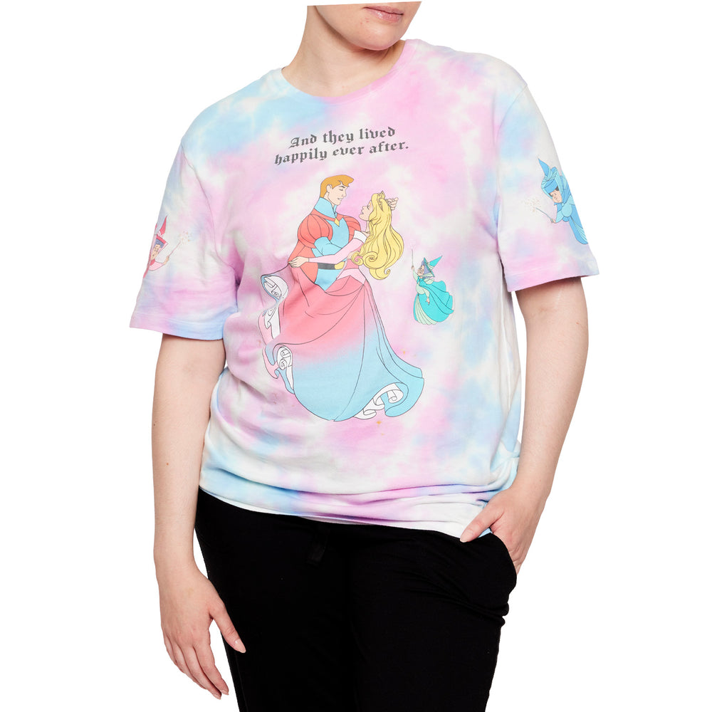 Sleeping Beauty Happily Ever After Tee Closeup Front Model View-zoom
