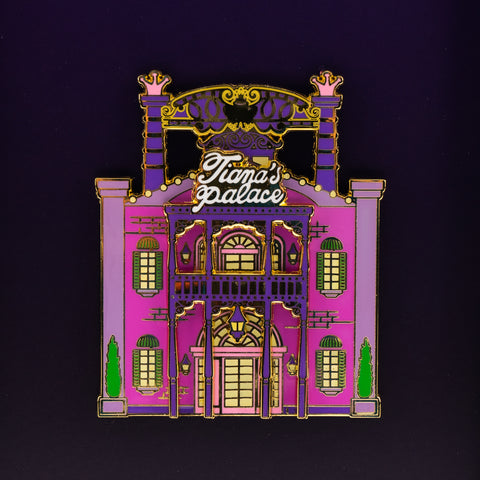 Disney Princess Tiana's Palace Collector Box Glow in the Dark Layered Enamel Pin Front View