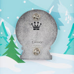 Disney Snowman Mickey and Minnie Mouse Snow Globe Layered Enamel Pin Back of Pin
