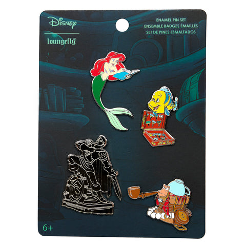 The Little Mermaid Cave 4pc Pin Set Front View