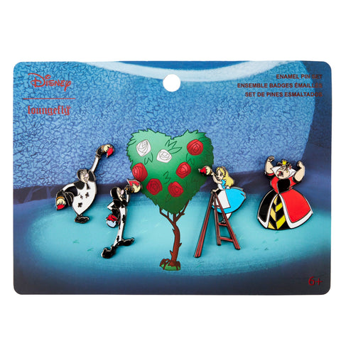Alice in Wonderland 4pc Pin Set Front View