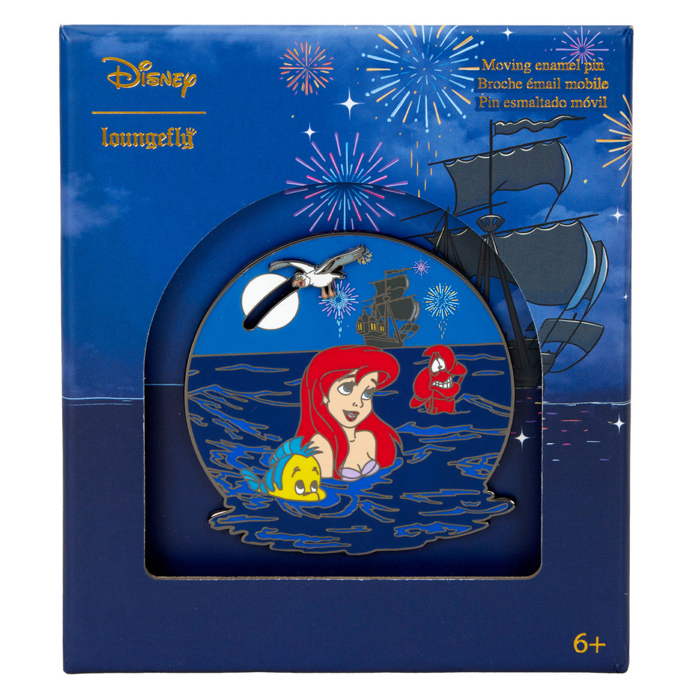 The Little Mermaid Ariel Fireworks Moving Pin Front in Box View-zoom