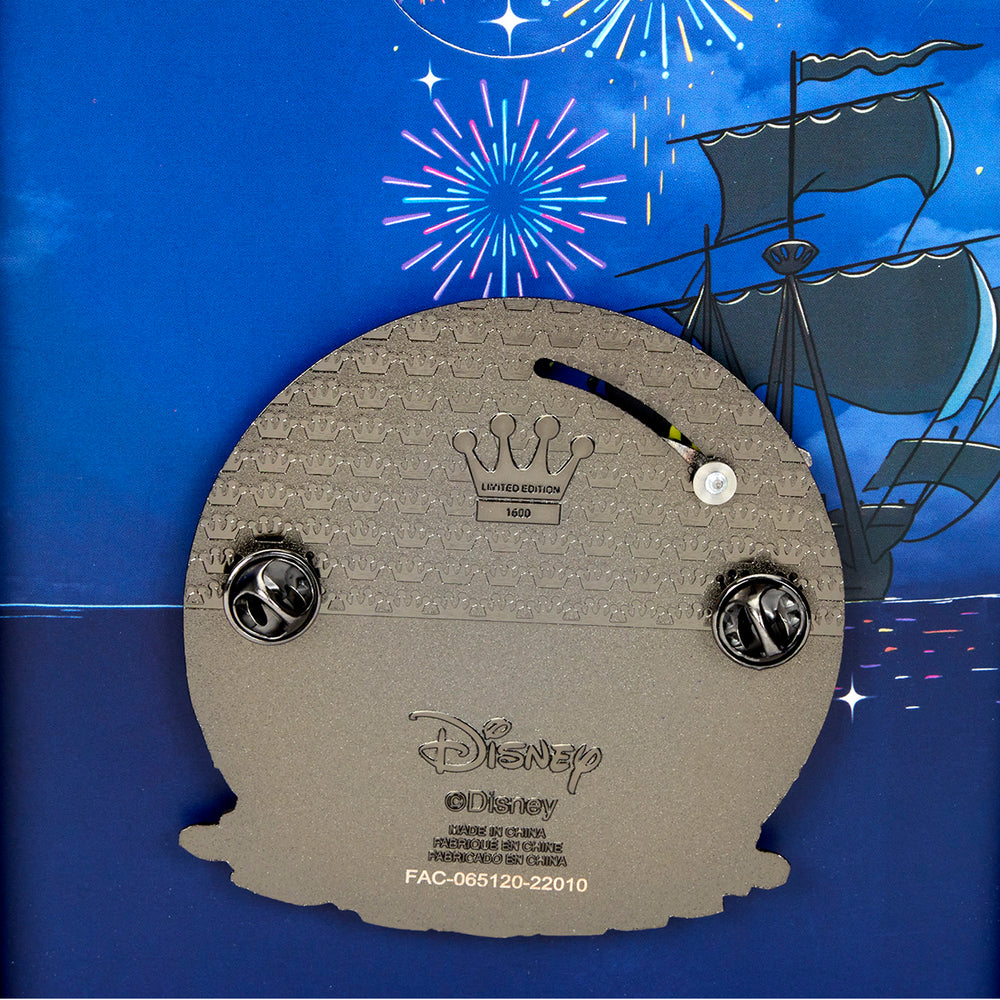 The Little Mermaid Ariel Fireworks Moving Pin Back Closeup View-zoom