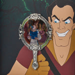 Beauty and the Beast Gaston Villains Scene Lenticular Pin Closeup Front View
