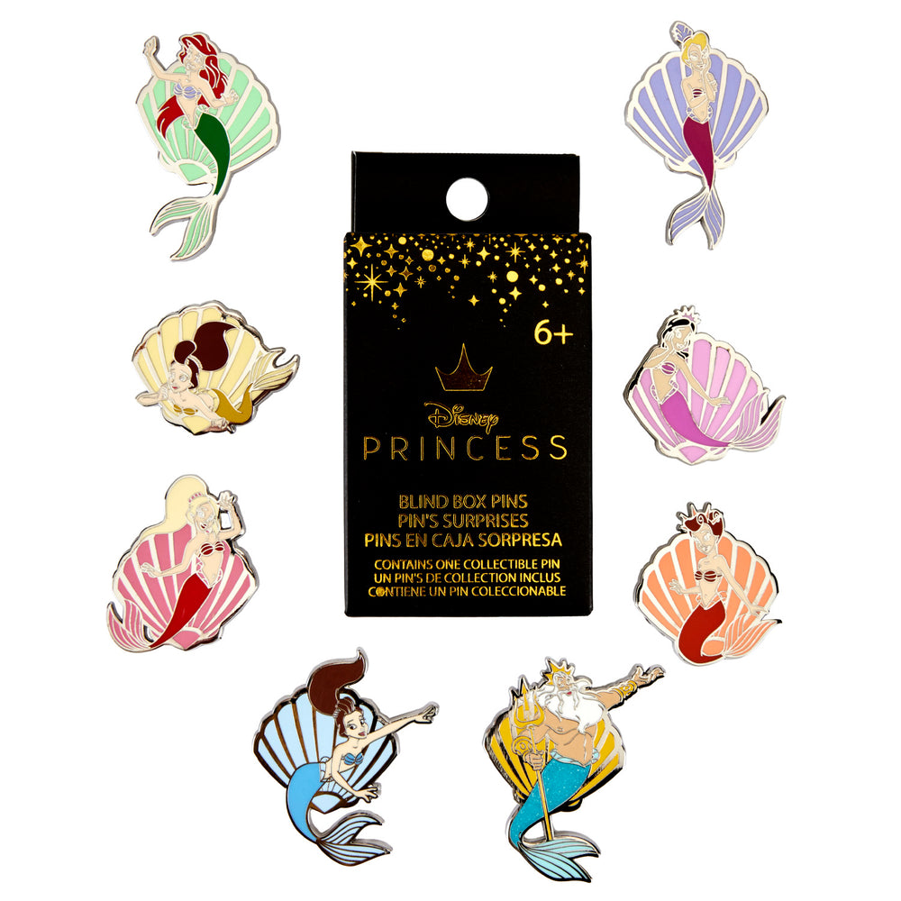 The Little Mermaid Shells Blind Box Pin Front View-zoom