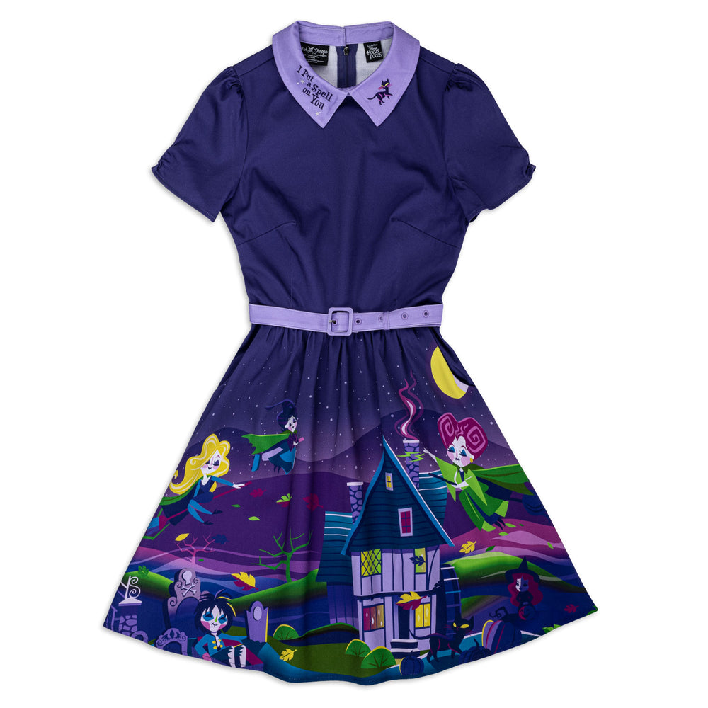 Disney Stitch Shoppe Hocus Pocus "Gemma" Dress Front Flat View-zoom