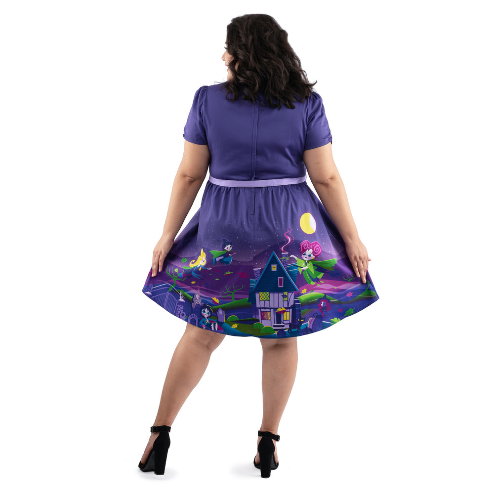 Disney Stitch Shoppe Hocus Pocus "Gemma" Dress Full Back Model View-zoom