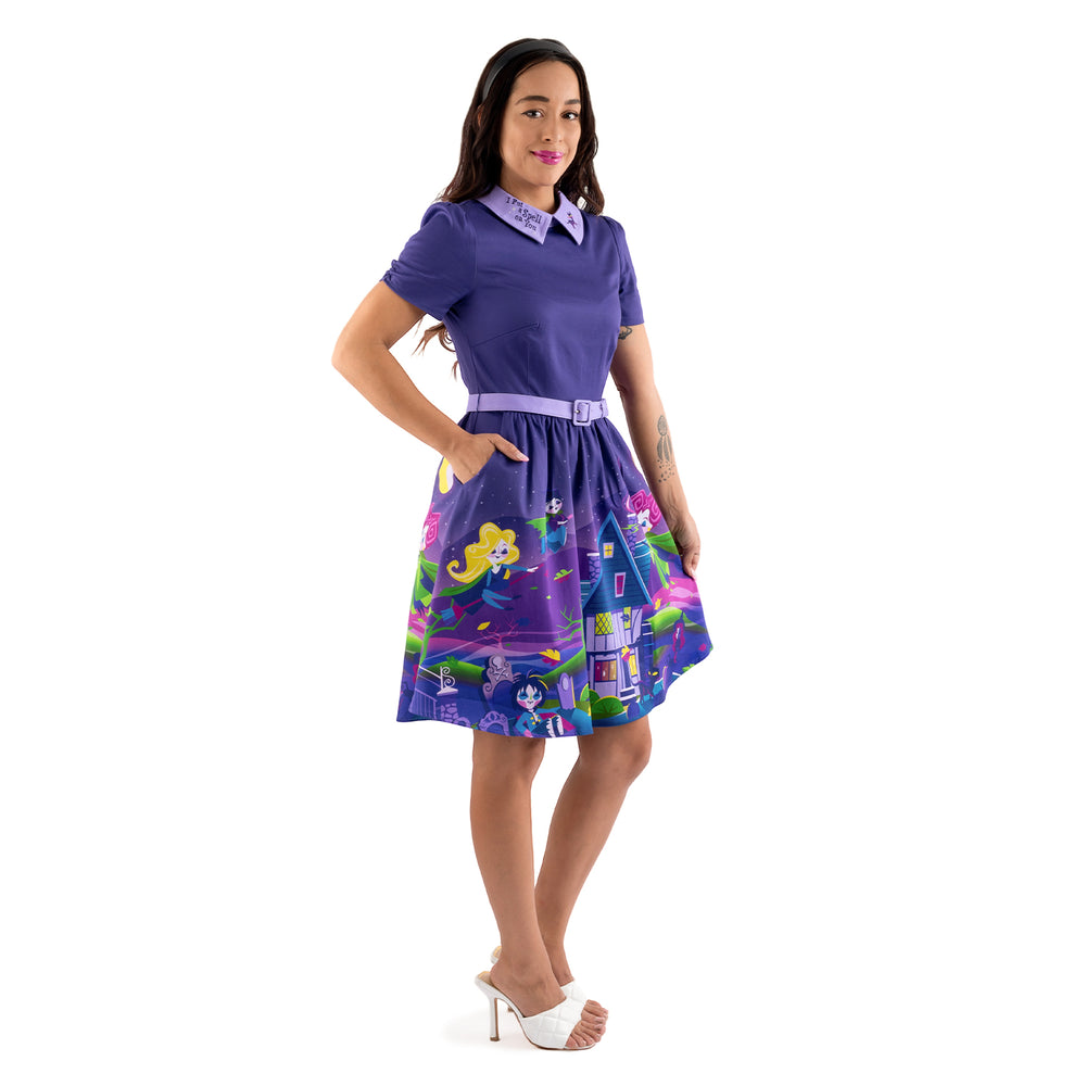 Disney Stitch Shoppe Hocus Pocus "Gemma" Dress Full Side Model View-zoom