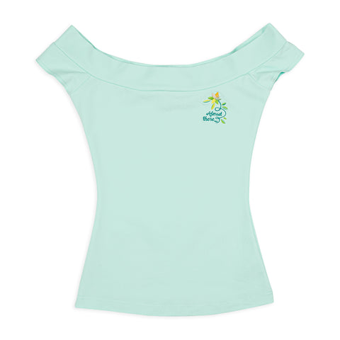 Disney Stitch Shoppe Princess Tiana Embroidered "Dizzy" Fashion Top
