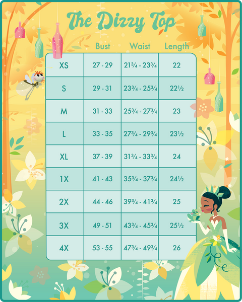 Disney Stitch Shoppe Princess Tiana Embroidered "Dizzy" Fashion Top