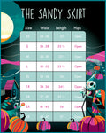 Disney Stitch Shoppe The Nightmare Before Christmas "Sandy" Skirt Size Chart View