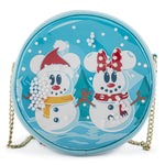 Disney Snowman Mickey and Minnie Mouse Snow Globe Crossbody Bag Front View