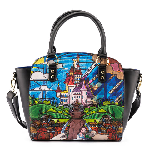 Disney Beauty and the Beast Belle Castle Crossbody Bag Front View