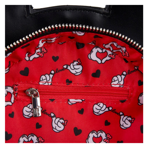 Mickey and Minnie Mouse Love Reversible Crossbody Bag Inside Lining View