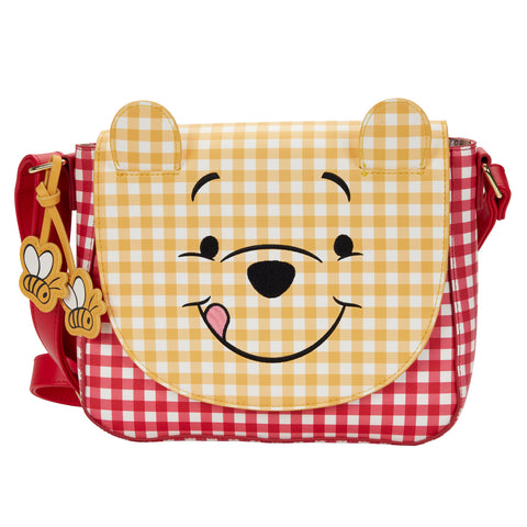 Winnie the Pooh Gingham Cosplay Crossbody Bag Front View