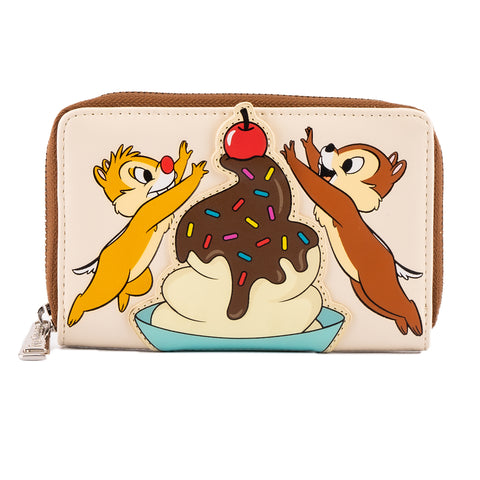 Disney Chip and Dale Sweet Treats Zip Around Wallet Front View