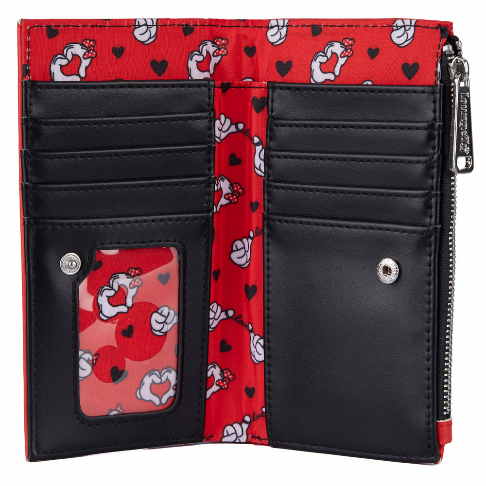 Mickey and Minnie Mouse Love Flap Wallet Inside View-zoom