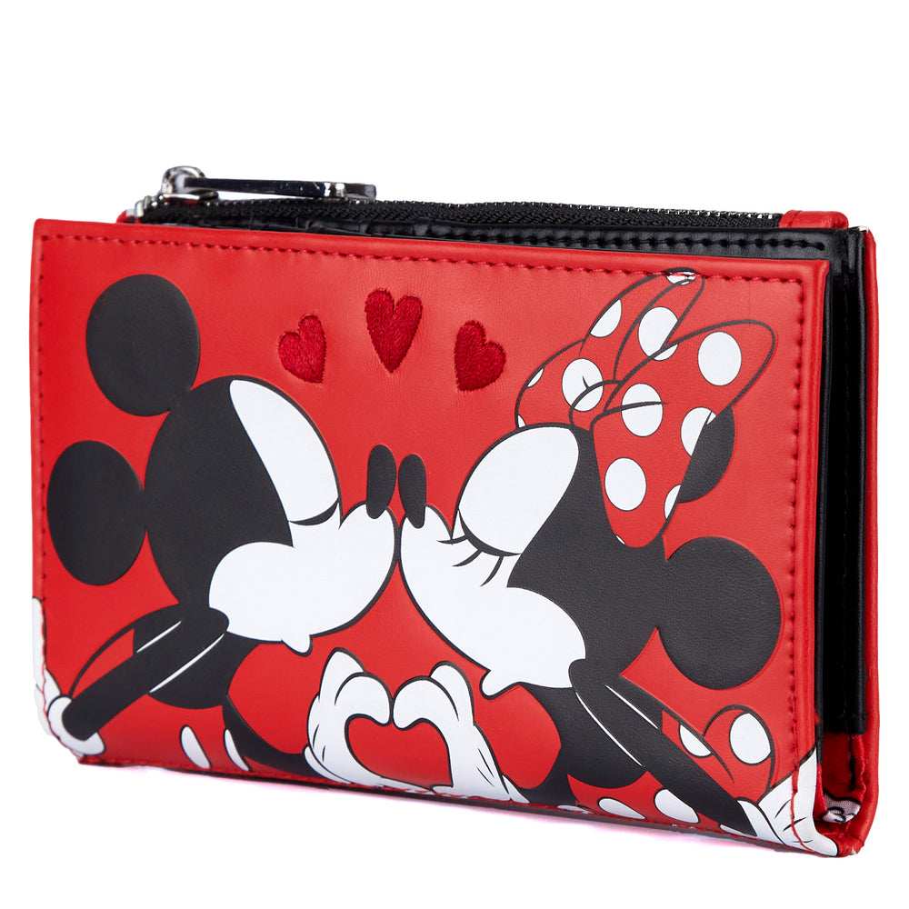 Mickey and Minnie Mouse Love Flap Wallet Side View-zoom