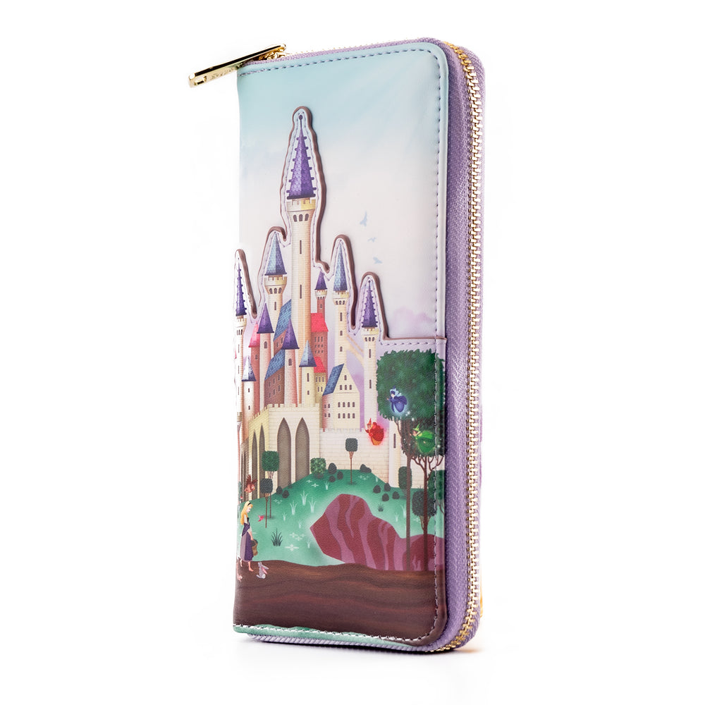 Sleeping Beauty Castle Zip Around Wallet Side View-zoom