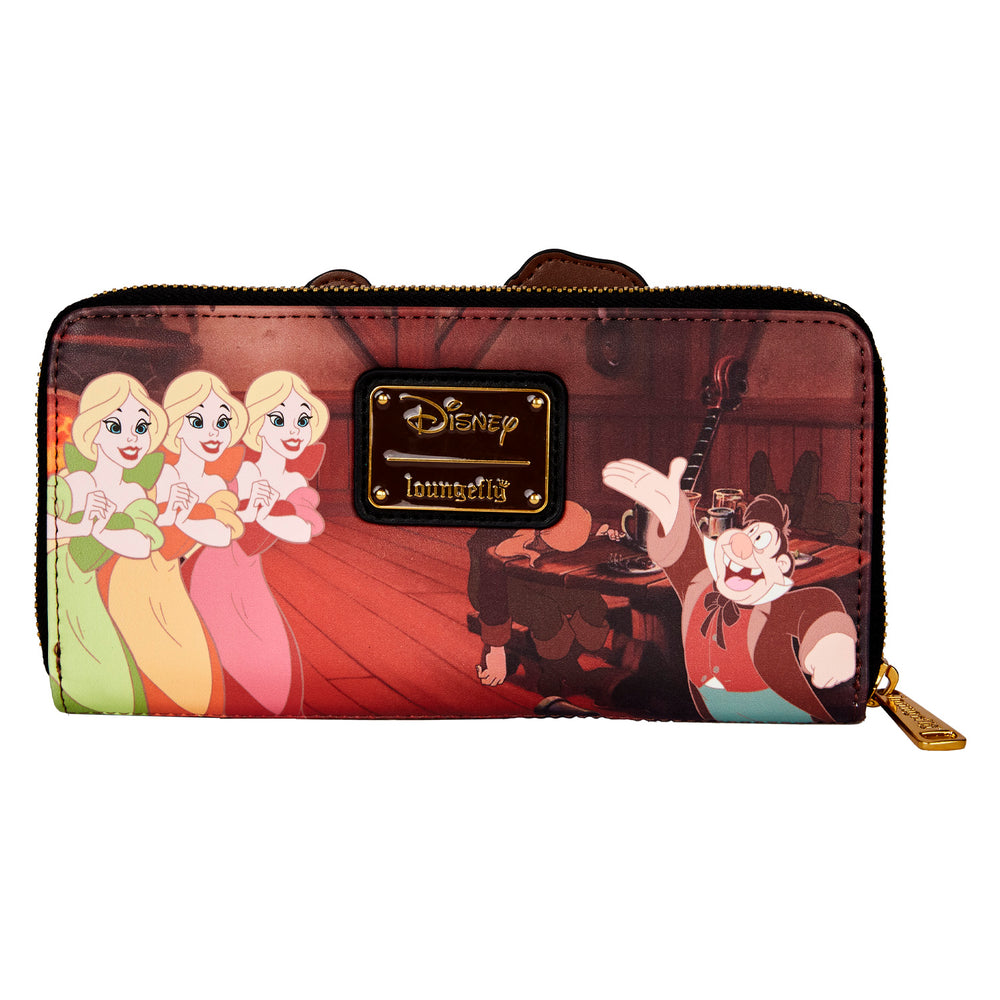 Beauty and the Beast Gaston Villains Scene Zip Around Wallet Back View-zoom