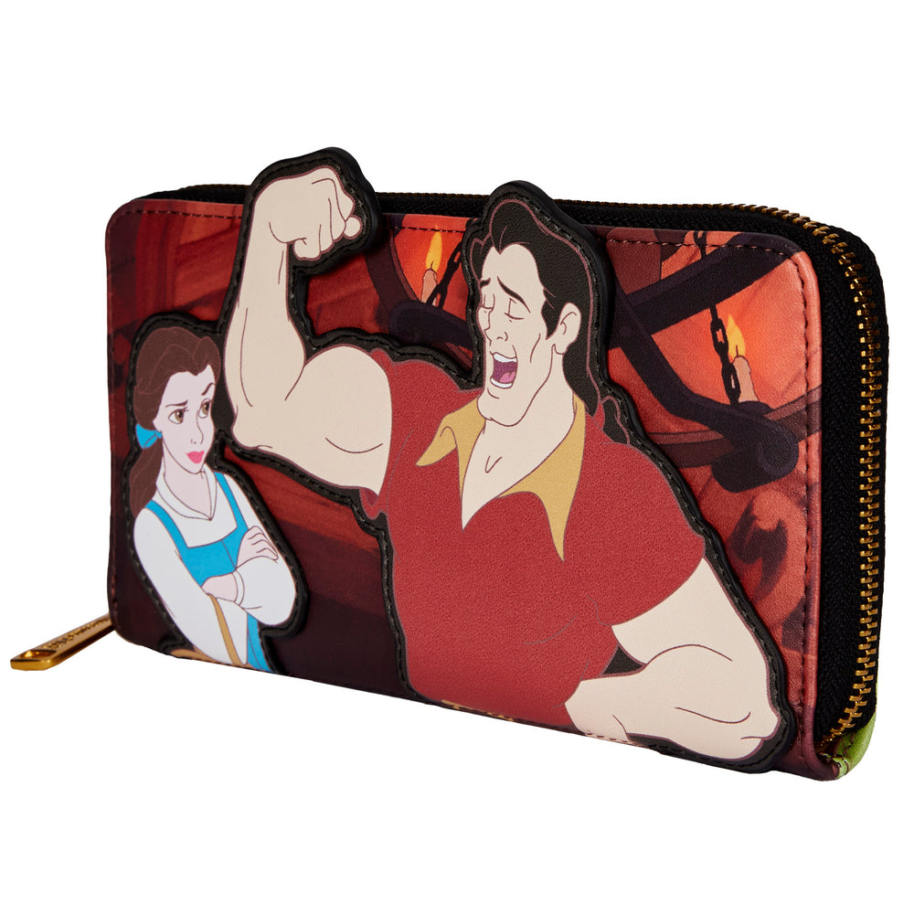 Beauty and the Beast Gaston Villains Scene Zip Around Wallet Side View-zoom