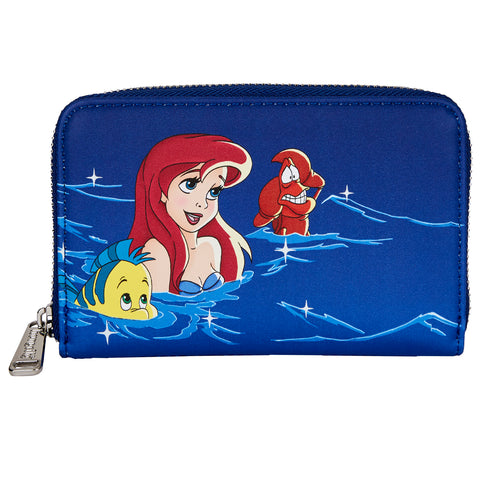 The Little Mermaid Ariel Fireworks Glow in the Dark Zip Around Wallet Front View
