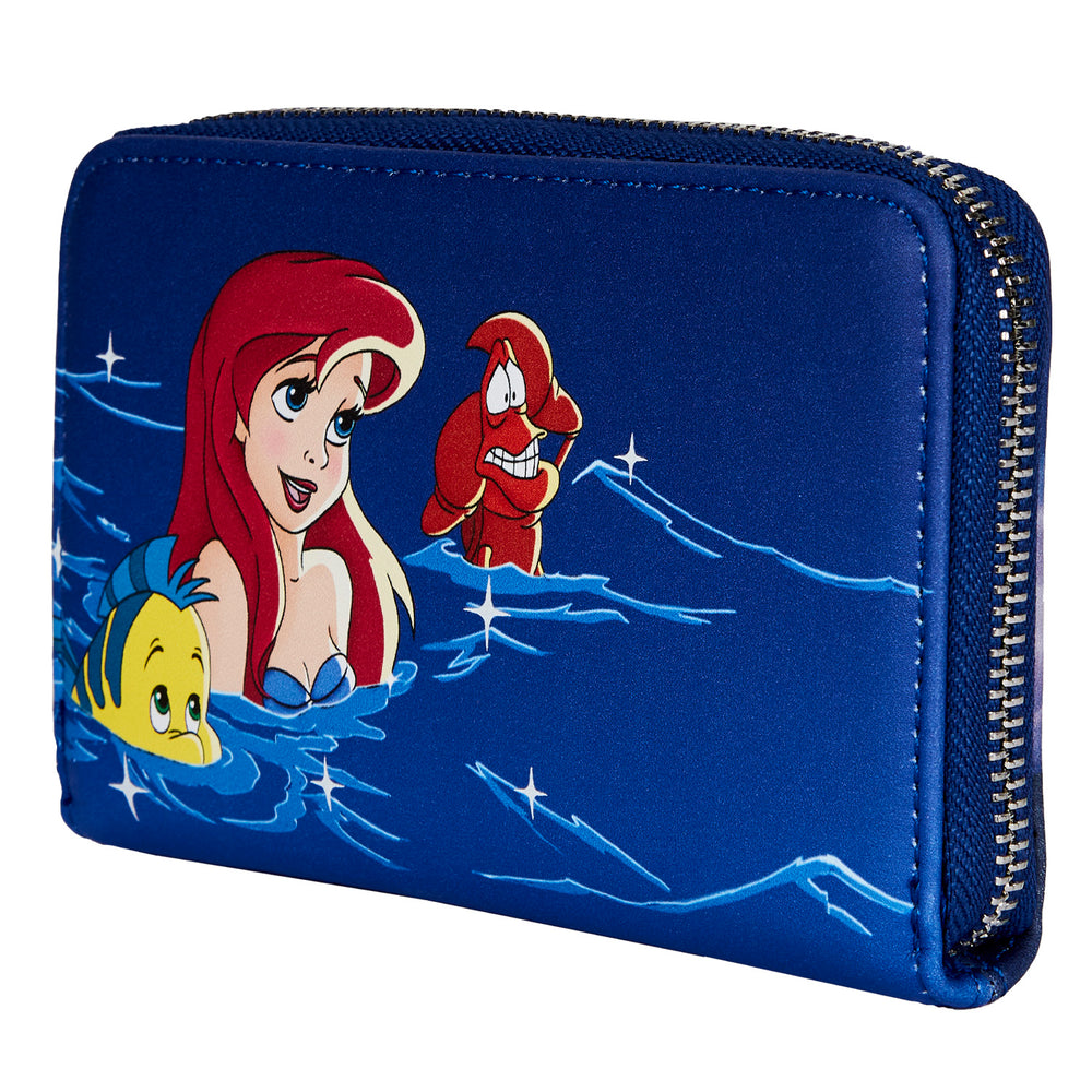 The Little Mermaid Ariel Fireworks Glow in the Dark Zip Around Wallet Side View-zoom