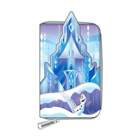 Frozen Princess Elsa Castle Zip Around Wallet Front View
